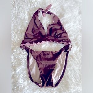 Guess 2 piece pink and brown bathing suit Top Small Bottom X-Small